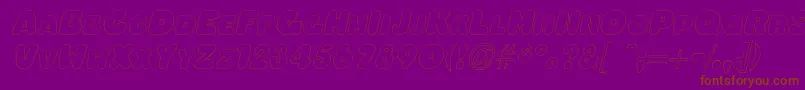 OleadaoutlinescapssskItalic Font – Brown Fonts on Purple Background