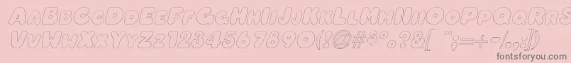 OleadaoutlinescapssskItalic Font – Gray Fonts on Pink Background