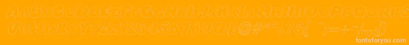 OleadaoutlinescapssskItalic Font – Pink Fonts on Orange Background