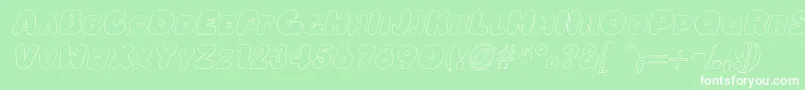 OleadaoutlinescapssskItalic Font – White Fonts on Green Background