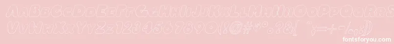 OleadaoutlinescapssskItalic Font – White Fonts on Pink Background