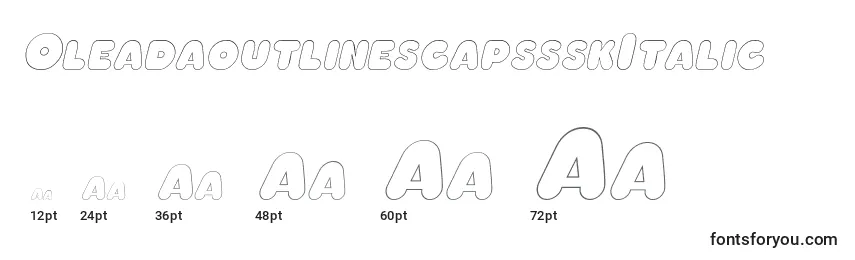 Размеры шрифта OleadaoutlinescapssskItalic