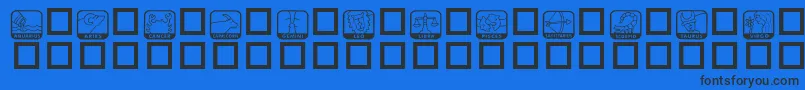 KrZodiacDings Font – Black Fonts on Blue Background