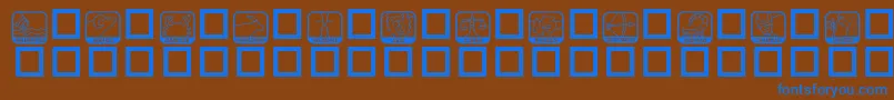 フォントKrZodiacDings – 茶色の背景に青い文字