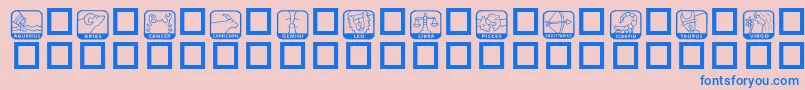 KrZodiacDings Font – Blue Fonts on Pink Background