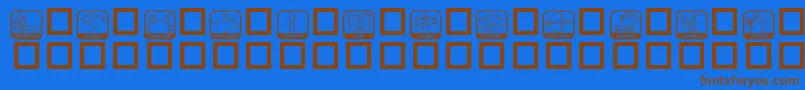 KrZodiacDings-fontti – ruskeat fontit sinisellä taustalla
