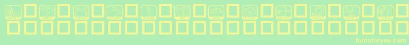KrZodiacDings-fontti – keltaiset fontit vihreällä taustalla