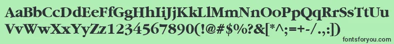 フォントGarnetBold – 緑の背景に黒い文字