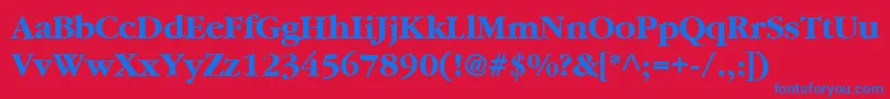 GarnetBold Font – Blue Fonts on Red Background