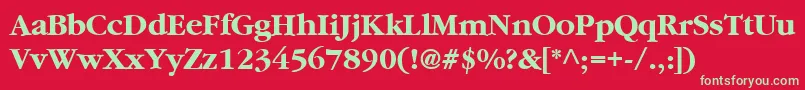 フォントGarnetBold – 赤い背景に緑の文字