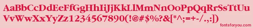 フォントGarnetBold – ピンクの背景に赤い文字