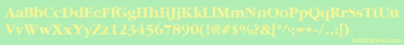 GarnetBold Font – Yellow Fonts on Green Background