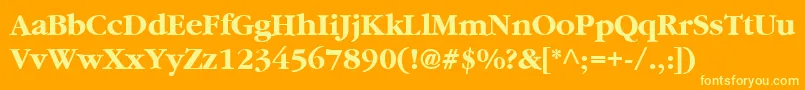GarnetBold-fontti – keltaiset fontit oranssilla taustalla