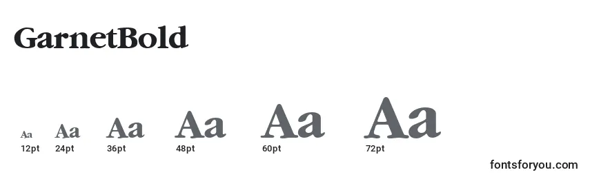 GarnetBold Font Sizes