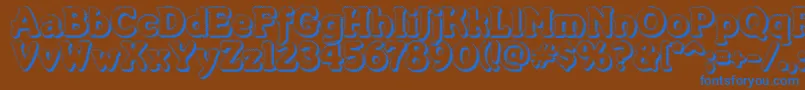 フォントMerkinf – 茶色の背景に青い文字