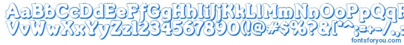Merkinf-Schriftart – Blaue Schriften auf weißem Hintergrund