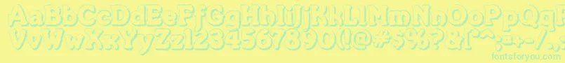 Merkinf Font – Green Fonts on Yellow Background