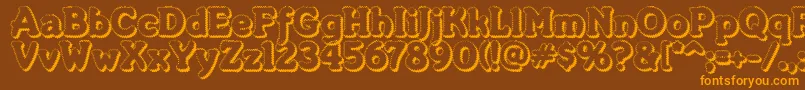 More about Merkinf Font Merkinf Font – Orange Fonts on Brown Background
