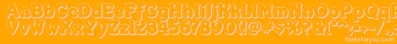 Merkinf Font – Pink Fonts on Orange Background