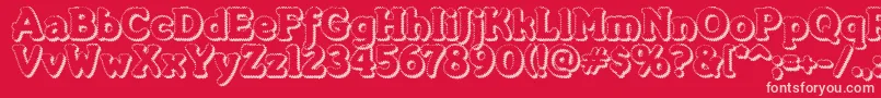 Merkinf Font – Pink Fonts on Red Background