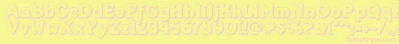 Merkinf Font – Pink Fonts on Yellow Background