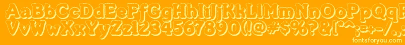 Merkinf Font – Yellow Fonts on Orange Background