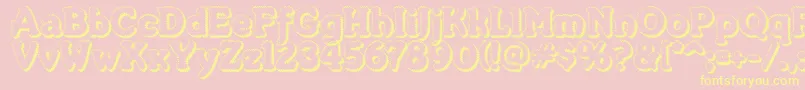 Merkinf Font – Yellow Fonts on Pink Background