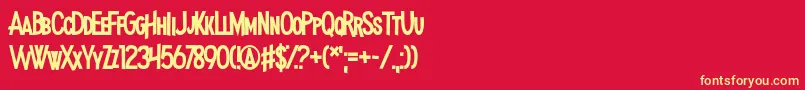 MadnessHyperactive Font – Yellow Fonts on Red Background