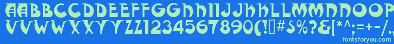 Fantasticmf Modern Font – Green Fonts on Blue Background