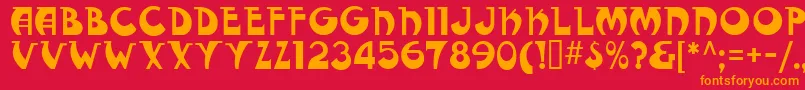 Fantasticmf Modern Font – Orange Fonts on Red Background