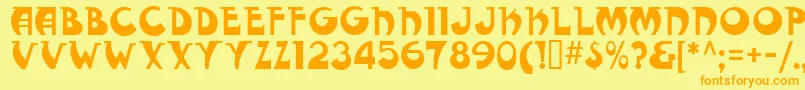 Fantasticmf Modern Font – Orange Fonts on Yellow Background