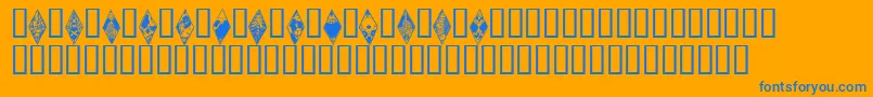 Czcionka Wraithbats – niebieskie czcionki na pomarańczowym tle