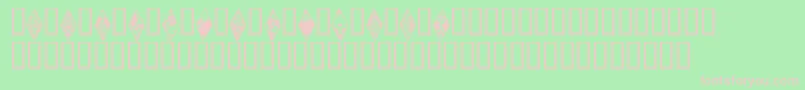 Wraithbats-fontti – vaaleanpunaiset fontit vihreällä taustalla