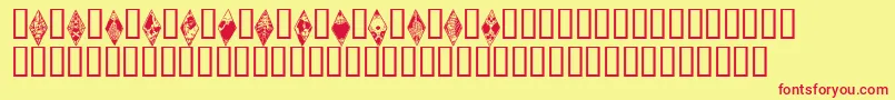Wraithbats-fontti – punaiset fontit keltaisella taustalla