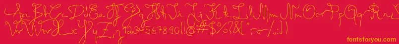 AngelLight Font – Orange Fonts on Red Background
