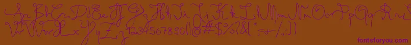 AngelLight-Schriftart – Violette Schriften auf braunem Hintergrund