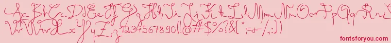 AngelLight Font – Red Fonts on Pink Background