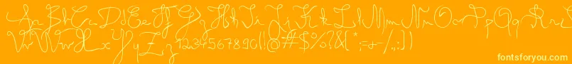 AngelLight-Schriftart – Gelbe Schriften auf orangefarbenem Hintergrund