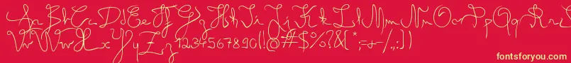 AngelLight Font – Yellow Fonts on Red Background