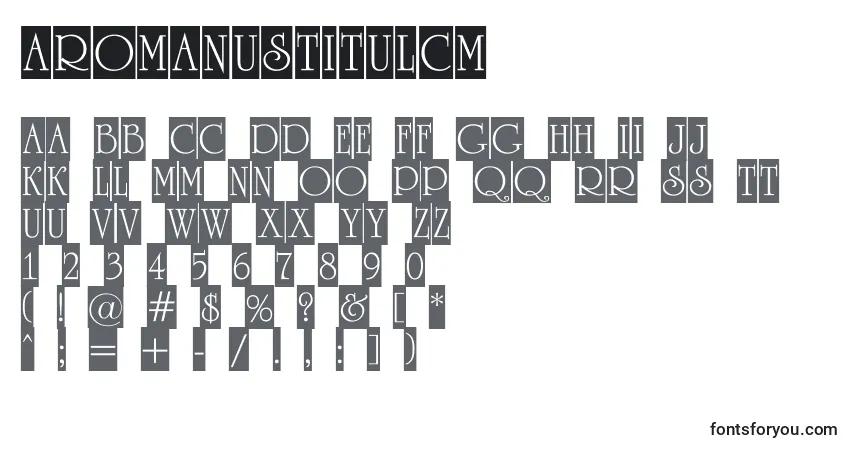 Czcionka ARomanustitulcm – alfabet, cyfry, specjalne znaki