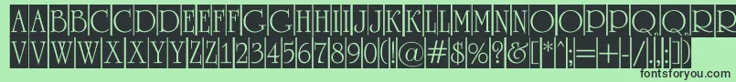 Шрифт ARomanustitulcm – чёрные шрифты на зелёном фоне