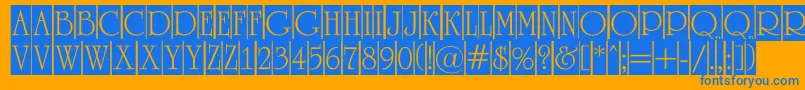 ARomanustitulcm Font – Blue Fonts on Orange Background