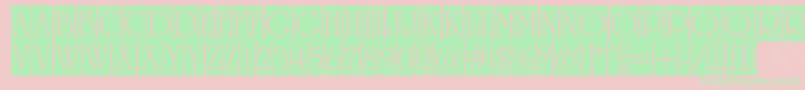 ARomanustitulcm-Schriftart – Grüne Schriften auf rosa Hintergrund