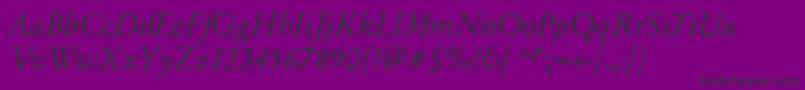 Шрифт GarfeldOriginalItalic – чёрные шрифты на фиолетовом фоне