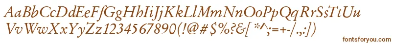 GarfeldOriginalItalic-fontti – ruskeat fontit valkoisella taustalla