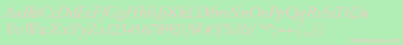 Шрифт GarfeldOriginalItalic – розовые шрифты на зелёном фоне