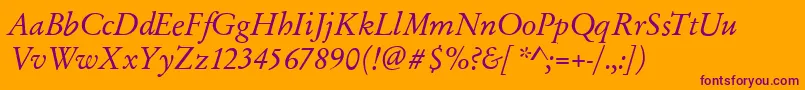 GarfeldOriginalItalic Font – Purple Fonts on Orange Background