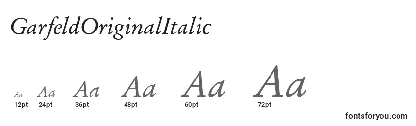 Размеры шрифта GarfeldOriginalItalic