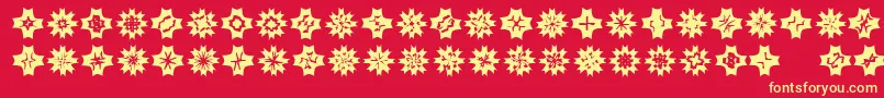 Fonte Zone23Foopy9 – fontes amarelas em um fundo vermelho