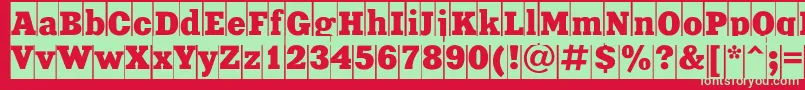 Xeniacameoc Font – Green Fonts on Red Background